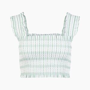 Hill House Home The Azalea Nap Top - Apple Green Stripe Size SApple Green Stripe